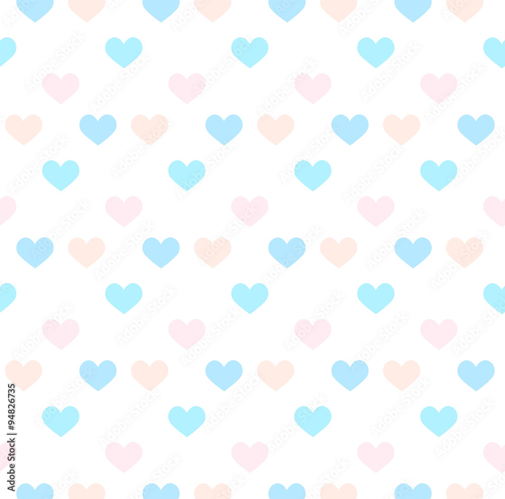 Obraz premium Romantic pattern with hearts. Vector illustration. Background