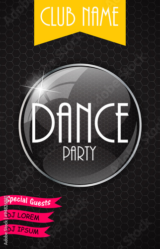 Vertical Dance Party Flyer Background with Place for Your Text.