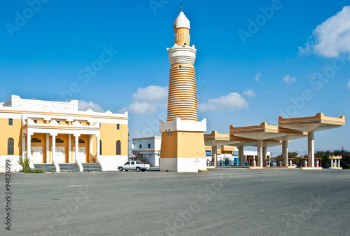 Saudi Arabia,Abah, Asir province, a gasoline station with mosque photo