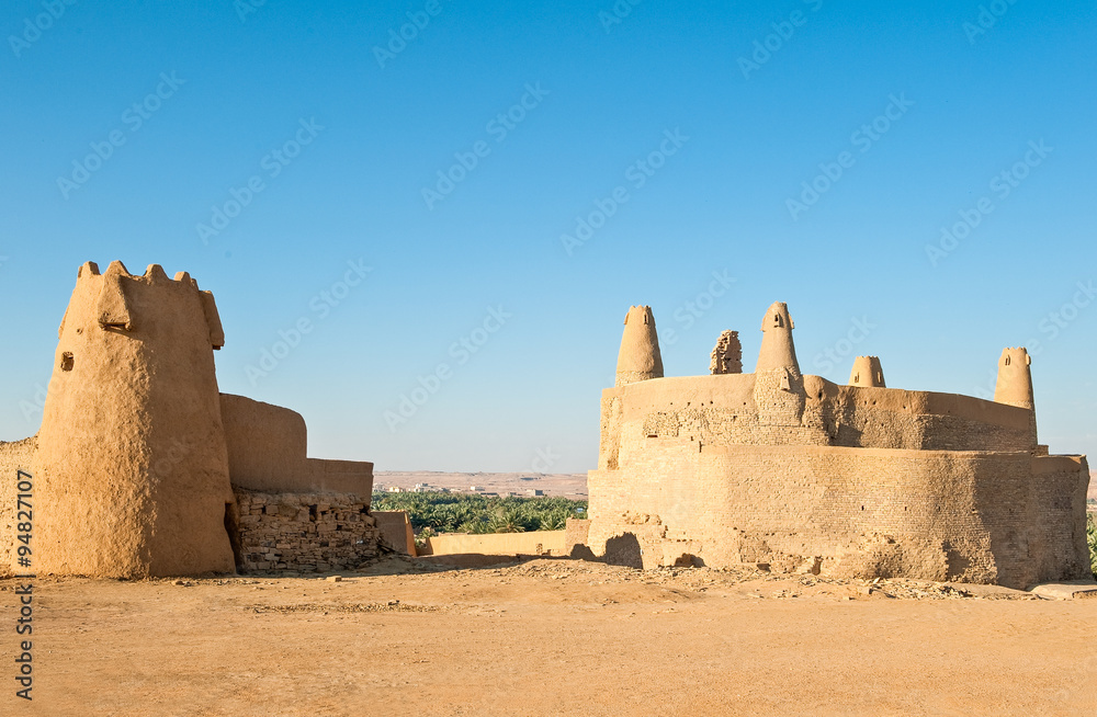 Saudi Arabia,Domat Al-Jadal, Al Jauf province, the Qasr Marid fortress (Nabatean origin) and the Mosque of Oman