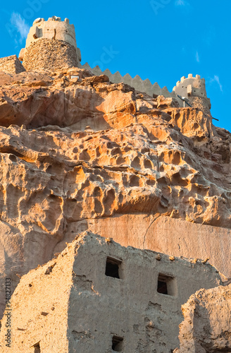 Saudi Arabia,Sakaka, sunset on the Qasr Za'abel fortress