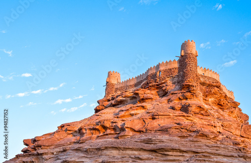 Saudi Arabia,Sakaka, sunset on the Qasr Za'abel fortress