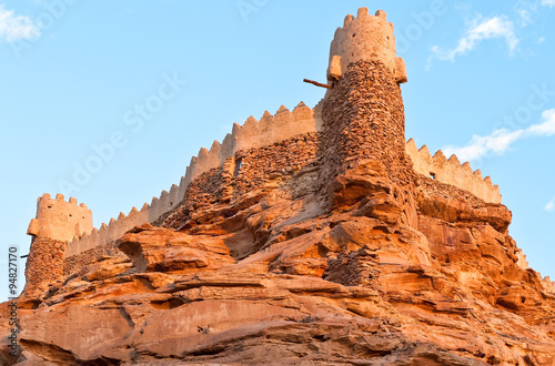 Saudi Arabia,Sakaka, sunset on the Qasr Za'abel fortress