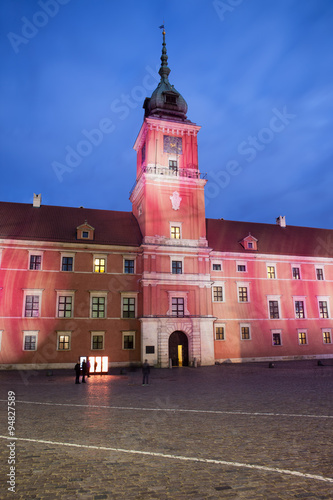 Royal Castle at Night in Warsaw
