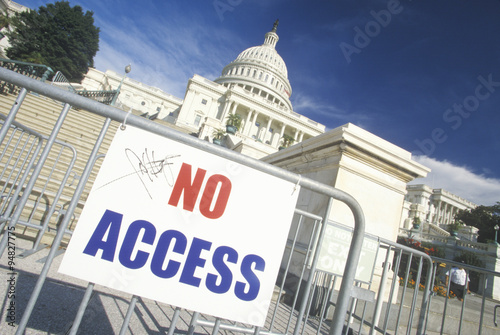 No Access Sign at the United States Capitol Building, Washington, D.C.