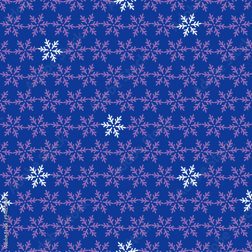 Seamless vector background with decorative snowflakes