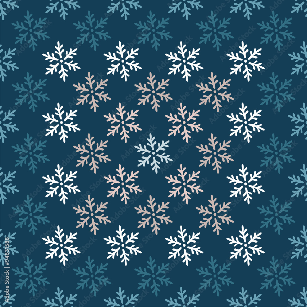 Seamless vector background with decorative snowflakes Seamless vector background with decorative snowflakes