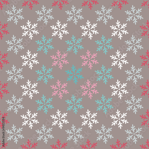 Seamless vector background with decorative snowflakes