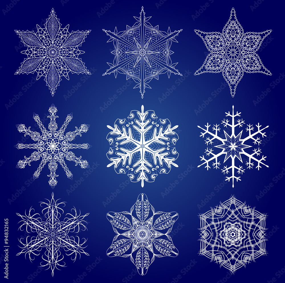 Set of Snow Flakes Set of Snow Flakes