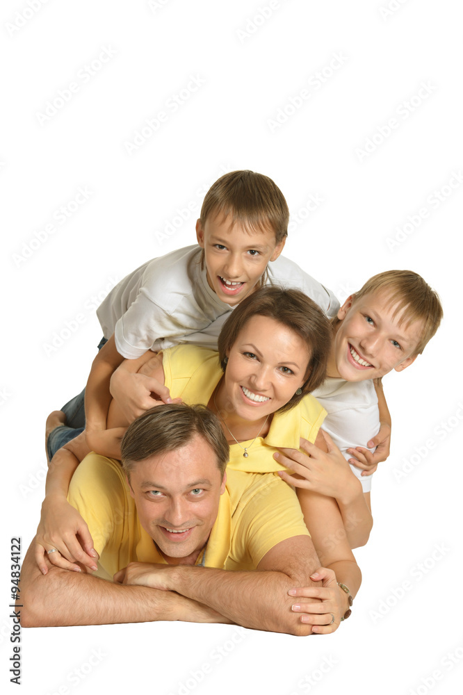 Happy family of four Happy family of four