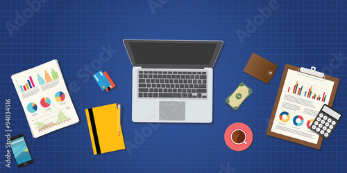 online trading and financial management concept vector flat