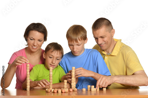  Family people playing lotto