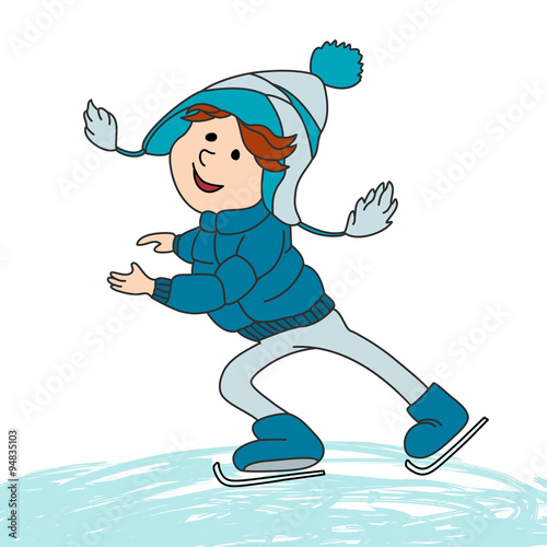 Boy skating on ice.