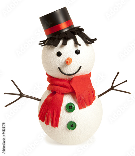 Happy snowman isolated