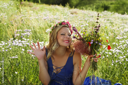 beautiful young girl with flowers