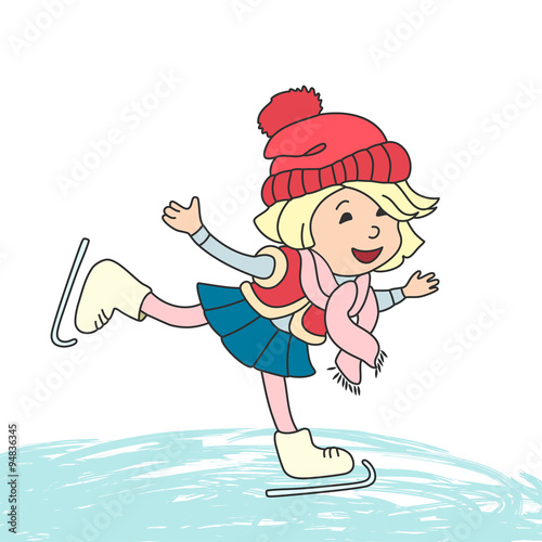 Girl skating on ice.