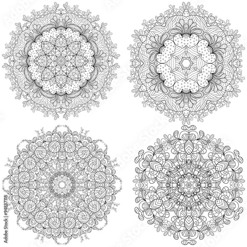 Circle lace organic ornament, mandala