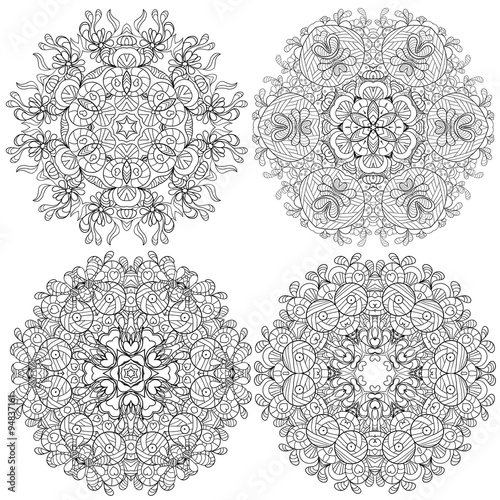 Circle lace organic ornament, mandala