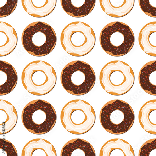 Background with donuts. Seamless vector pattern.