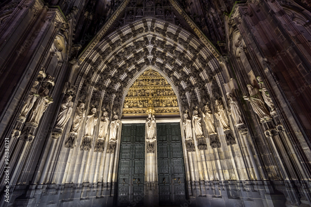 Tympanum of the Cathedral in Cologne, Germany a World Heritage Site