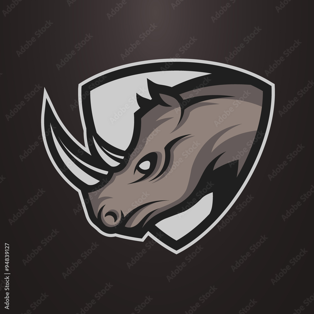 Rhino symbol, emblem or logo.