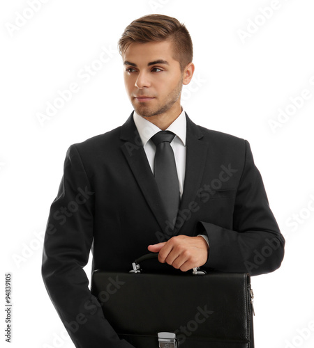 Elegant man in suit with br...