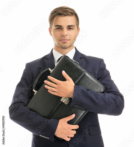 Elegant man in suit with br...