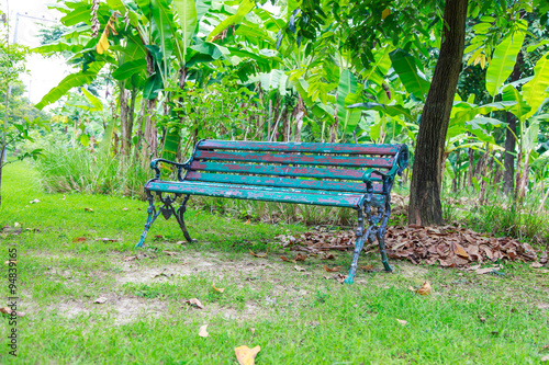  bench in Queen Sirikit Park.,bangkok thailand