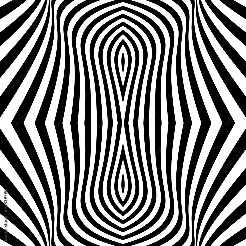 Black and White Abstract Striped Background. Optical Art. 
