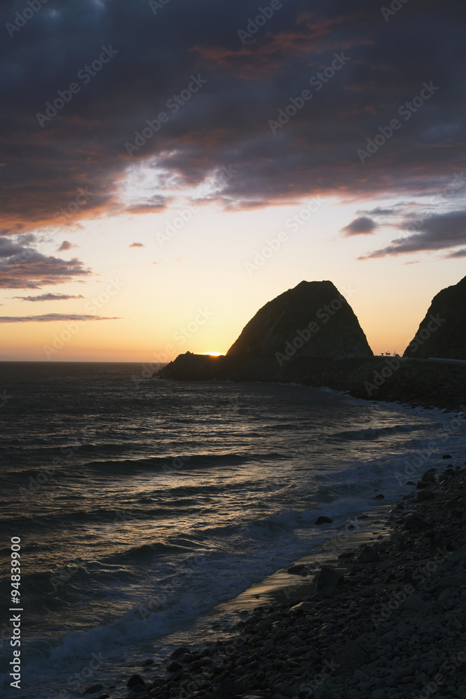 Sunset at Point Mugu, Pacific Ocean, Malibu, Los Angeles, California, USA, 04.04.2014 Sunset at Point Mugu, Pacific Ocean, Malibu, Los Angeles, California, USA, 04.04.2014