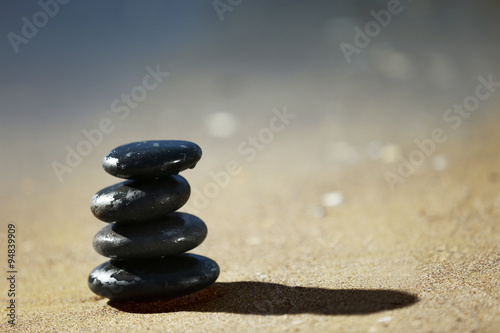 Pebbles on seashore
