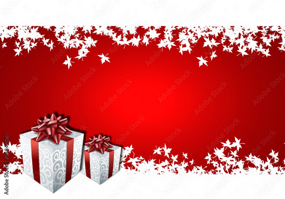Navidad, regalos, fondo rojo, luz, cajas de regalos ilustración de Stock |  Adobe Stock