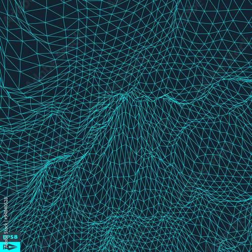 Grid Background. 3d Vector Illustration. 