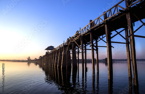 Wallpaper Mural Former golden wooden E-Bein-bridge in Amarapura, Myanmar Torontodigital.ca