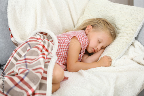 Sleeping little girl closeup