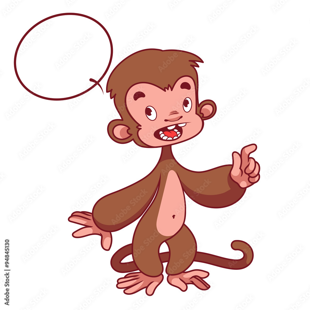 Obraz premium Monkey with speech bubble