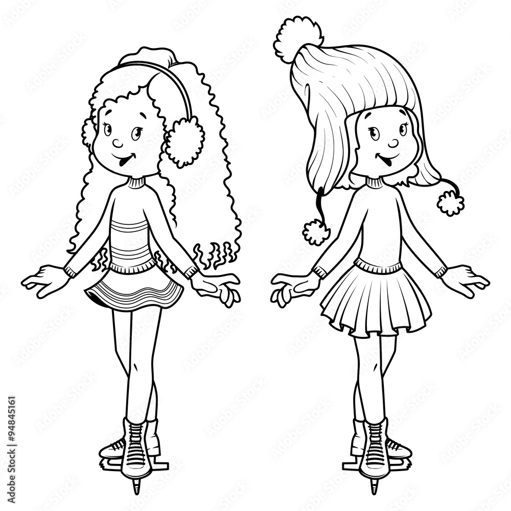 Two cute girls on skates Two cute girls on skates
