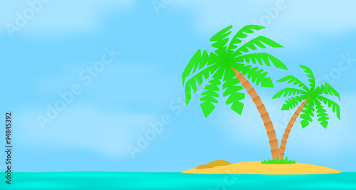 An island with a palm tree. © sergey89rus