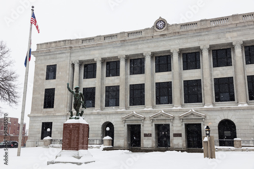 Snowing by Pettis County Courthouse in Sedalia photo