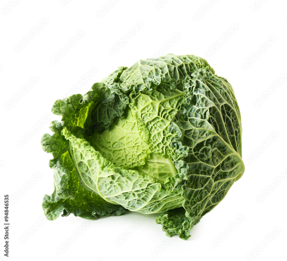 Fototapeta premium Savoy cabbage isolated on white background