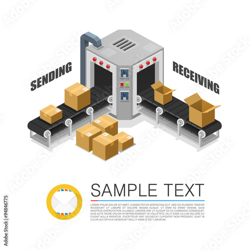 Conveyor packing parcels