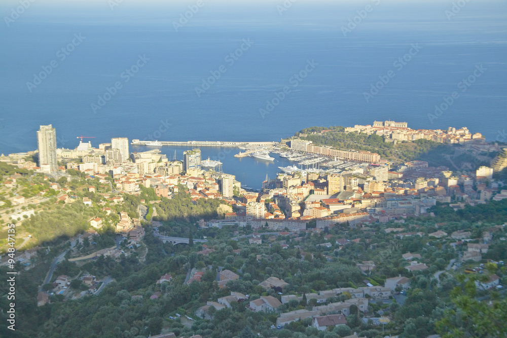 Looking down on Monte Carlo, French Riviera, France