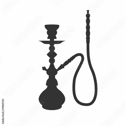 Black Silhouette of a Hookah. Vector Illustration