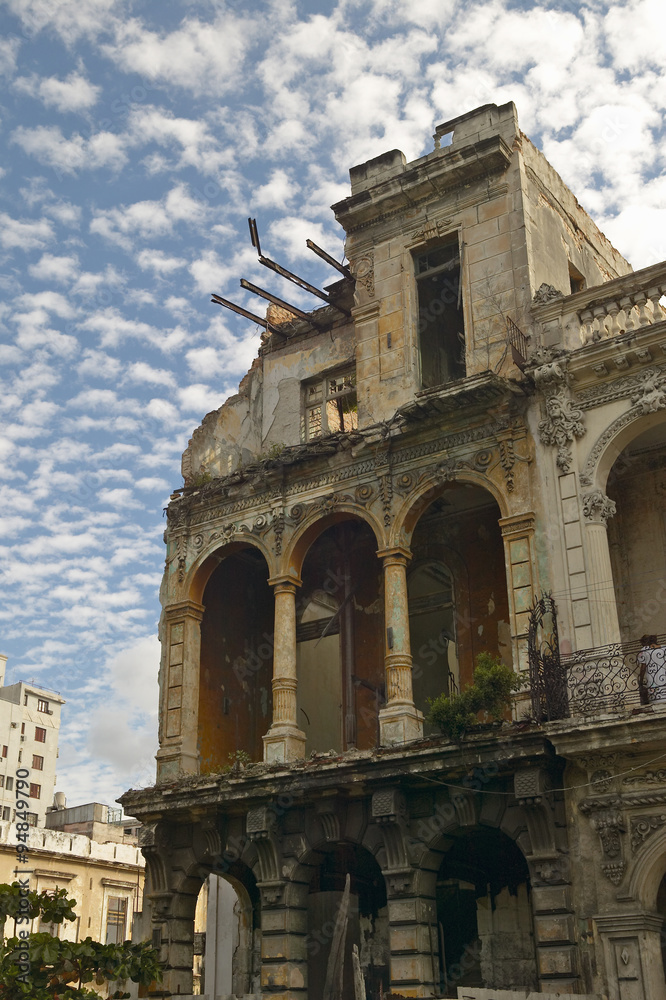 Dilapidated building in Old Havana, Cuba