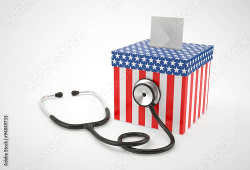 Ballot box and stetescope for USA