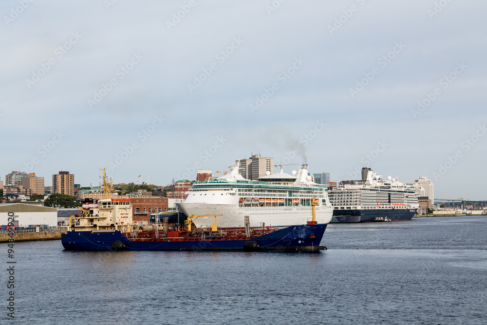 Cruise Ships and Freighter in Halifax
