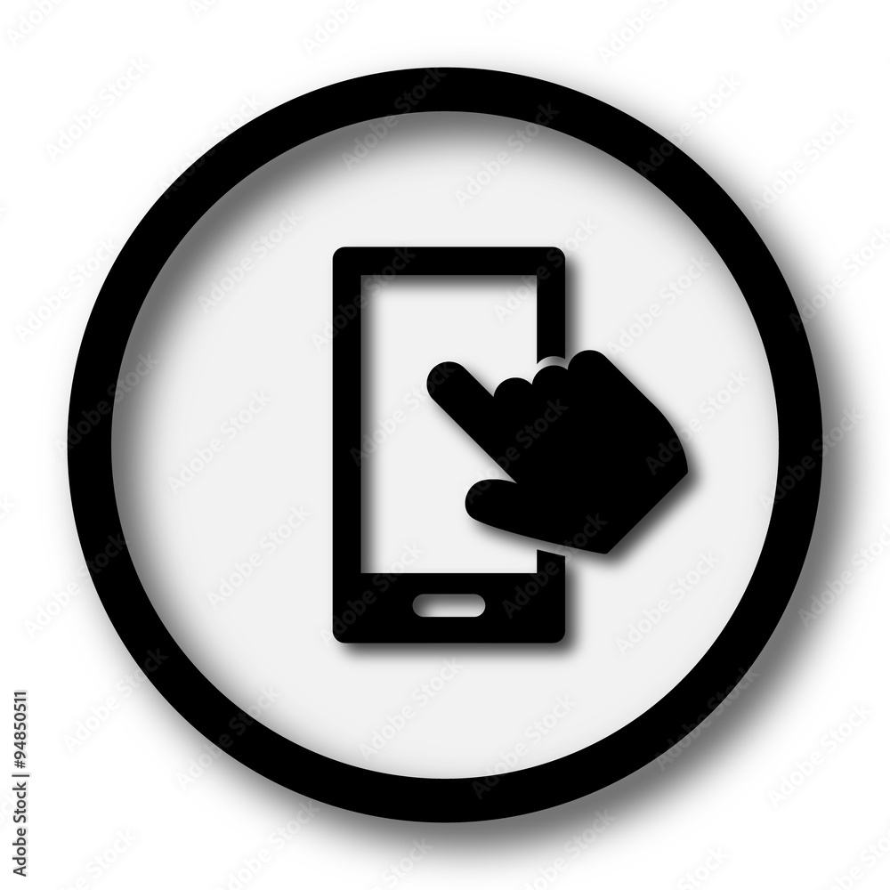Smartphone with hand icon Smartphone with hand icon
