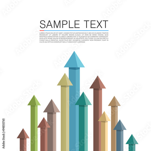 Set of colored arrows up