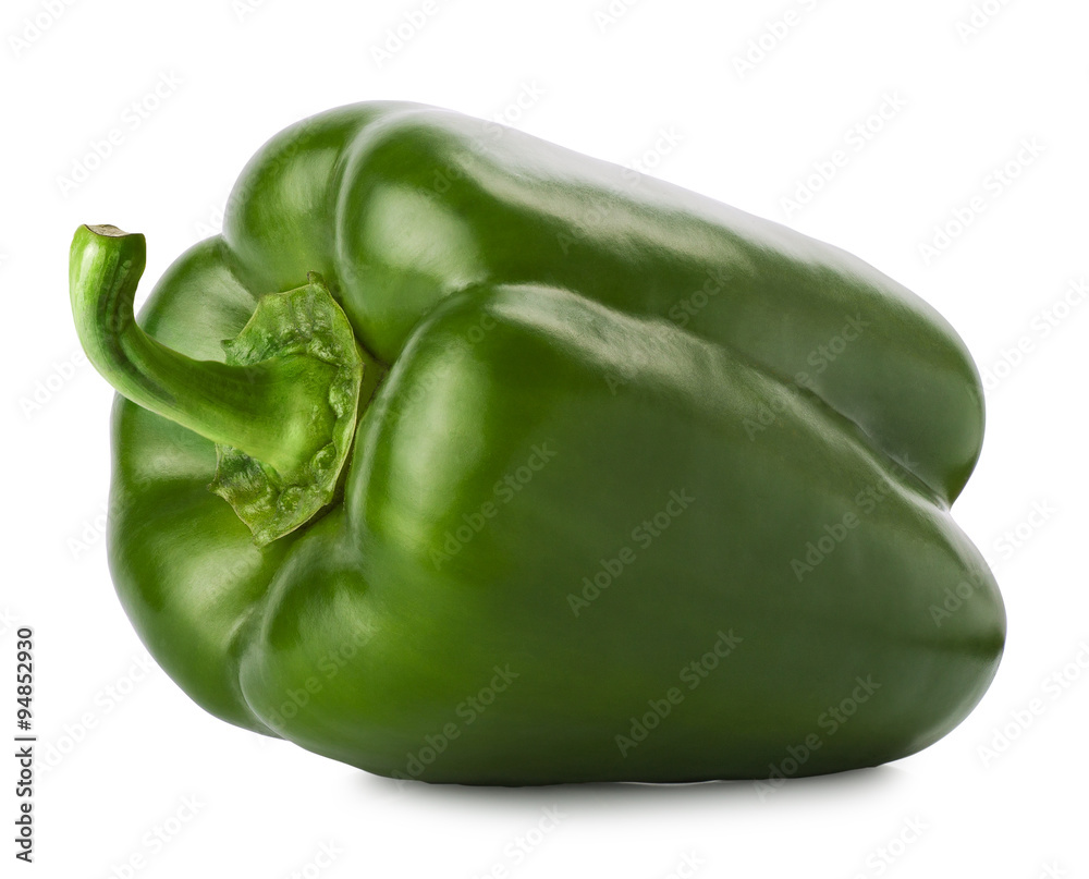 horizontal green pepper isolated on a white horizontal green pepper isolated on a white