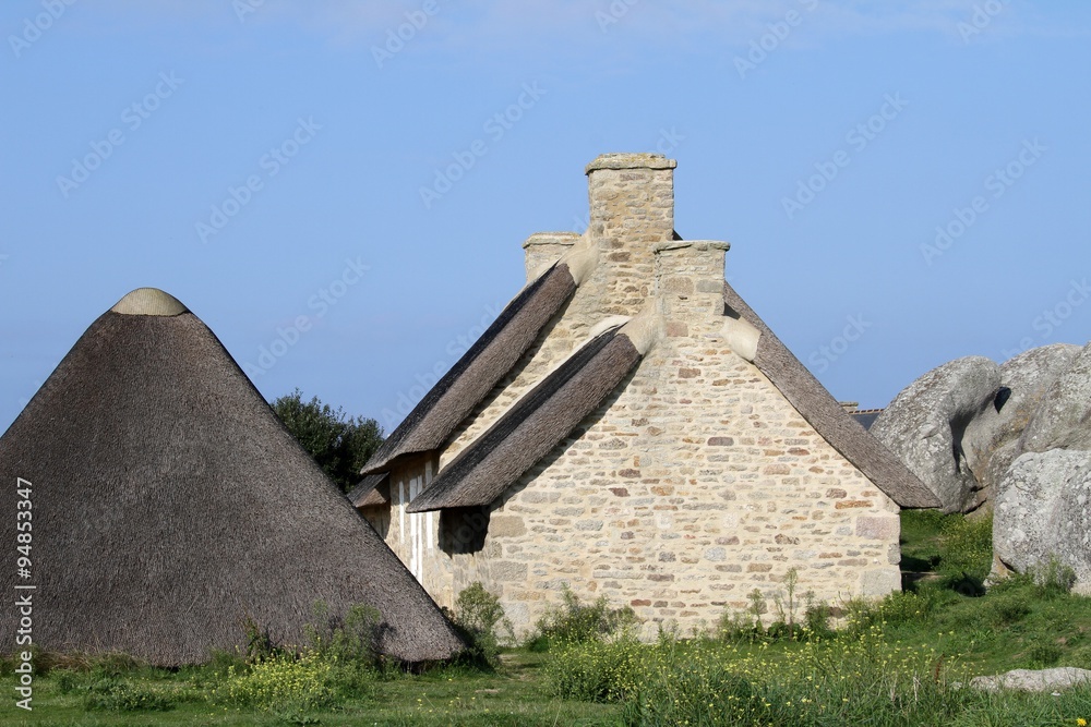 chaumières bretonnes, hameau de Ménéham, Kerlouan,bretagne chaumières bretonnes, hameau de Ménéham, Kerlouan,bretagne